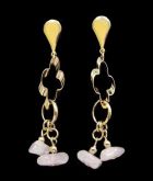 BRINCO com CRISTAL ROSA folheado a OURO 18K OB040