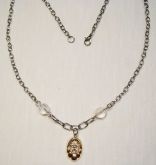 GARGANTILHA em AÇO INOX pingente folheado a ouro 18k AC007