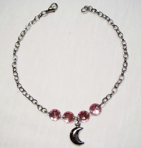 TORNOZELEIRA LUA ROSA em AÇO INOX AT004