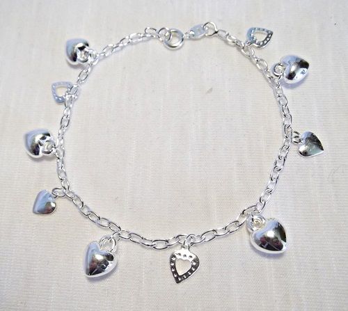 PULSEIRA CORAÇÕES Folheada a PRATA 950 PP004