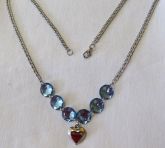 GARGANTILHA CORAÇÃO AZUL em AÇO INOX AC002