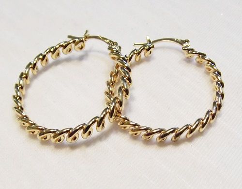 BRINCO ARGOLA ESPIRAL Folheado a OURO OB002