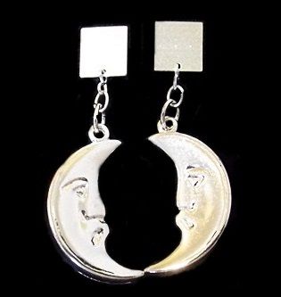 BRINCO LUA FOLHEADO A PRATA 950 PB081