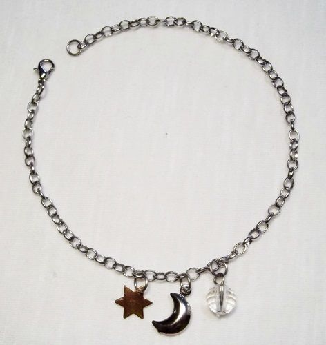 TORNOZELEIRA em AÇO INOX ping folheado a ouro 18k  AT002