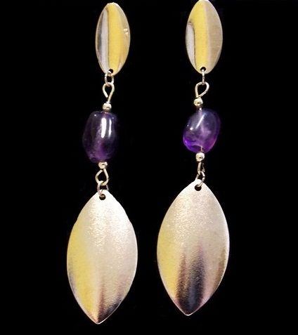 BRINCO com AMETISTA Folheado a OURO 18K OB039