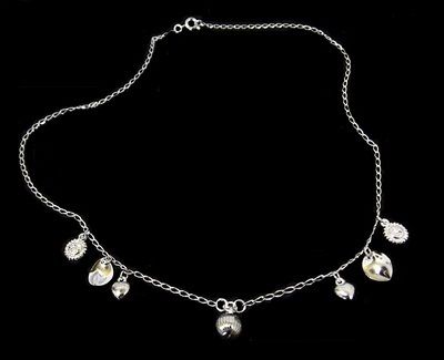 GARGANTILHA FOLHEADA A PRATA 950  PG001