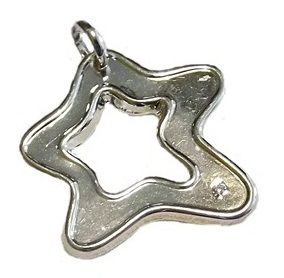PINGENTE ESTRELA VAZADA folheada a PRATA 950 PI003