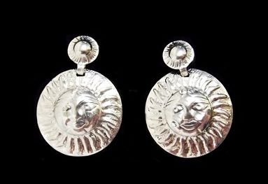 BRINCO SOL FOLHEADO A PRATA  PB051