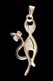 PINGENTE GATA Folheado a PRATA 950  PI023