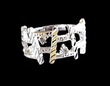 ANEL FOLHEADO A PRATA PA023