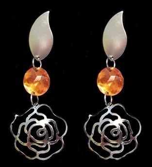 BRINCO ROSA VAZADA em AÇO INOX AB001