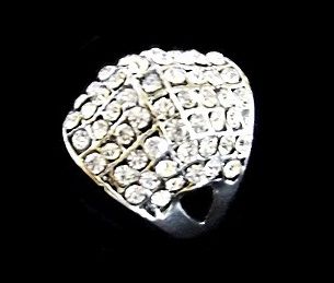 ANEL PRATEADO EM STRASS importado BA001