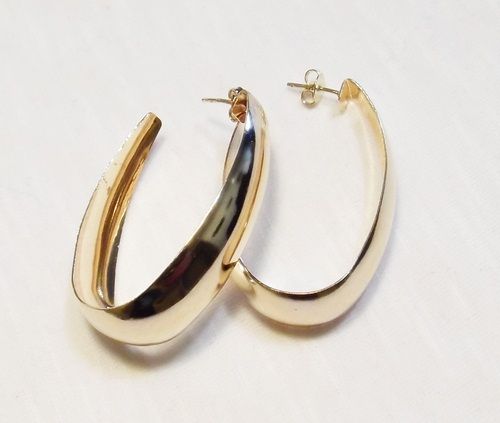 BRINCO ARGOLA OVAL Folheado a OURO OB001