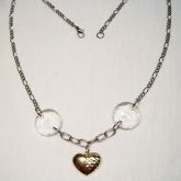 GARGANTILHA em AÇO INOX pingente folheado a ouro 18k AC006