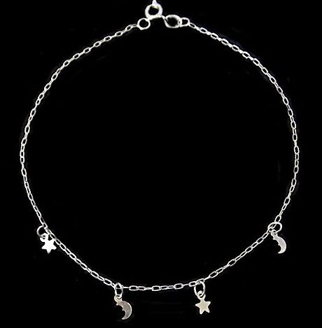 TORNOZELEIRA Folheda a PRATA 950  PZ002