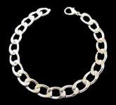 PULSEIRA GRUMET FOLHEADA A PRATA 950  PP018