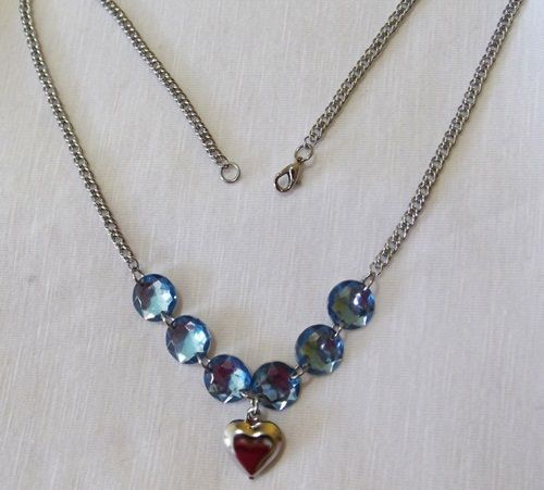 GARGANTILHA CORAÇÃO AZUL em AÇO INOX AC002