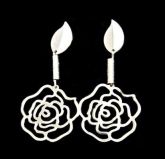 BRINCO ROSA VAZADA Folheado a PRATA PB049